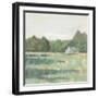 Farmhouse Across the Meadow Pastel-Sue Schlabach-Framed Art Print