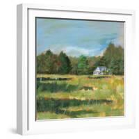 Farmhouse Across the Meadow-Sue Schlabach-Framed Art Print