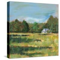 Farmhouse Across the Meadow-Sue Schlabach-Stretched Canvas