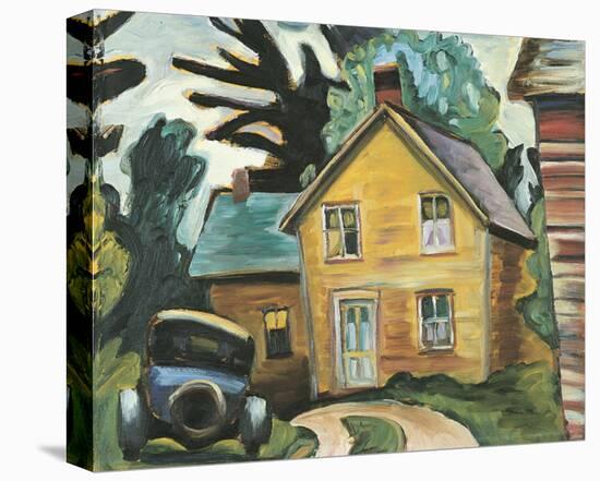 Farmhouse and Car-Prudence Heward-Stretched Canvas