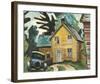 Farmhouse and Car-Prudence Heward-Framed Art Print