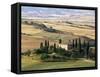 Farmhouse and Cypress Trees in the Early Morning, San Quirico d'Orcia, Tuscany, Italy-Ruth Tomlinson-Framed Stretched Canvas