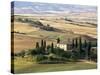 Farmhouse and Cypress Trees in the Early Morning, San Quirico d'Orcia, Tuscany, Italy-Ruth Tomlinson-Stretched Canvas