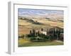 Farmhouse and Cypress Trees in the Early Morning, San Quirico d'Orcia, Tuscany, Italy-Ruth Tomlinson-Framed Premium Photographic Print