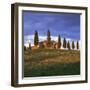 Farmhouse and Trees Near Pienza, Siena Province, Tuscany, Italy, Europe-John Miller-Framed Photographic Print