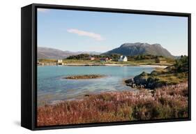 Farmhouse at Gasvaer, Kvalfjord, Troms, North Norway, Norway, Scandinavia, Europe-David Lomax-Framed Stretched Canvas