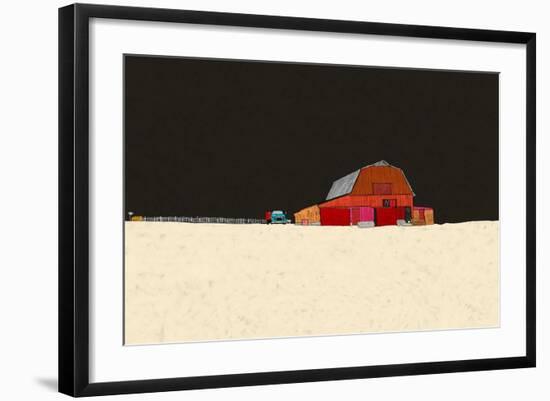 Farmhouse at Night-Ynon Mabat-Framed Art Print