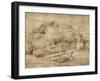 Farmhouse Beneath Trees, with a Footbridge, C.1650-Rembrandt van Rijn-Framed Giclee Print