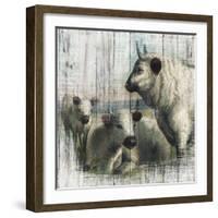 Farmhouse Cows-null-Framed Art Print