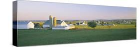 Farmhouse in a Field, Amish Farms, Lancaster County, Pennsylvania, USA-null-Stretched Canvas