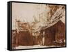 Farmhouse in Light and Shadow-Rembrandt van Rijn-Framed Stretched Canvas