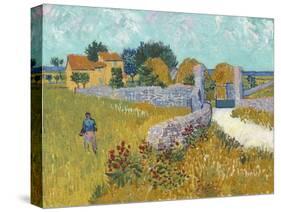 Farmhouse in Provence, by Vincent van Gogh, 1888, Dutch Post-Impressionist painting,-Vincent van Gogh-Stretched Canvas