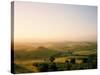 Farmhouse in Rolling Tuscan Landscape at Dawn-Gary Yeowell-Stretched Canvas