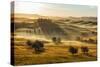 Farmhouse in Val D'orcia after Sunset, Tuscany, Italyd'orcia after Sunset, Tuscany, Italy-fisfra-Stretched Canvas