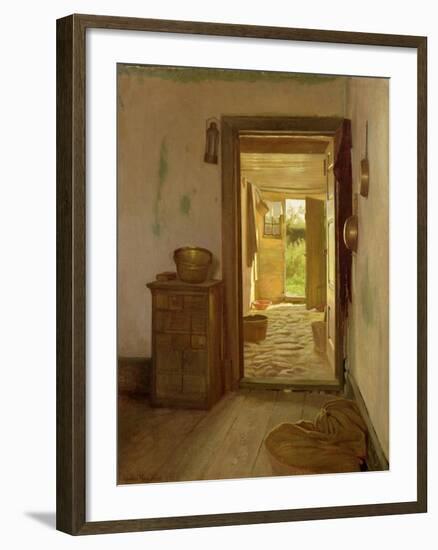 Farmhouse Interior with an Open Door-Gustav Vermehren-Framed Giclee Print