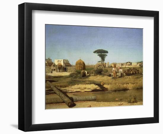 Farmhouse Near Naples, 1866-Giuseppe De Nittis-Framed Premium Giclee Print