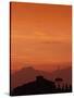 Farmhouse Silhouetted at Sunset-Merrill Images-Stretched Canvas