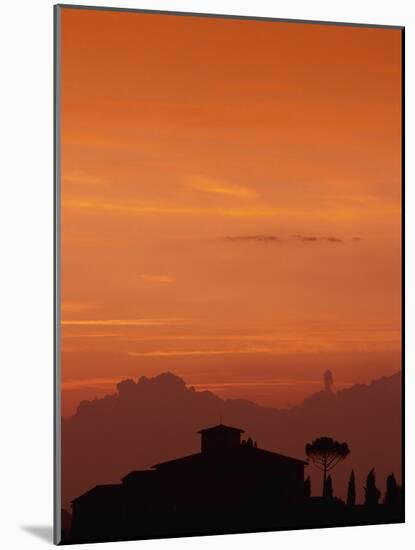 Farmhouse Silhouetted at Sunset-Merrill Images-Mounted Photographic Print