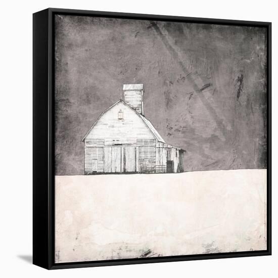 Farmhouse under Grey Skies-Ynon Mabat-Framed Stretched Canvas