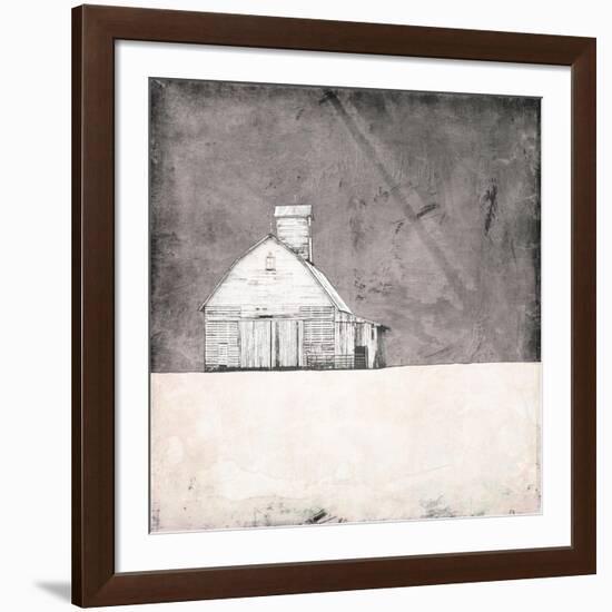 Farmhouse under Grey Skies-Ynon Mabat-Framed Art Print