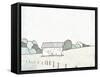 Farmhouse Under White Skies-Ynon Mabat-Framed Stretched Canvas