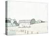 Farmhouse Under White Skies-Ynon Mabat-Stretched Canvas