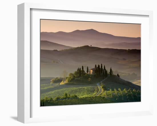 Farmhouse, Val D' Orcia, Tuscany, Italy-Doug Pearson-Framed Photographic Print