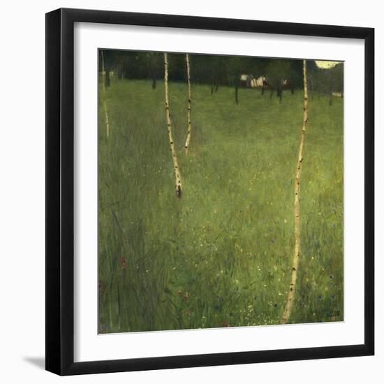 Farmhouse with Birch Trees (Bauenhaus Mit Birken)-Gustav Klimt-Framed Giclee Print