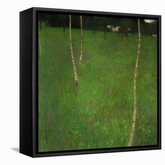 Farmhouse with Birch Trees-Gustav Klimt-Framed Stretched Canvas