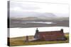 Farmhouse with Red Iron Roof Overlooking Lochs and Mountains Off the A858 South of Carloway-Lee Frost-Stretched Canvas