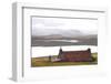 Farmhouse with Red Iron Roof Overlooking Lochs and Mountains Off the A858 South of Carloway-Lee Frost-Framed Photographic Print