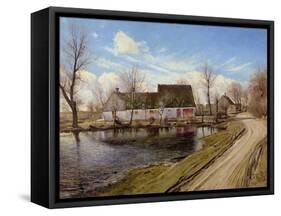 Farmhouses in Baldersbronde-Laurits Andersen Ring-Framed Stretched Canvas