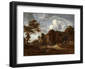 Farmhouses on a High Road, 1658-60-Jacob Isaaksz Ruisdael-Framed Premium Giclee Print