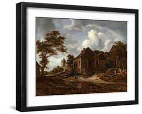 Farmhouses on a High Road, 1658-60-Jacob Isaaksz Ruisdael-Framed Giclee Print