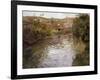 Farmhouses on the Banks of a Stream-Thaulow Frits-Framed Giclee Print