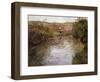 Farmhouses on the Banks of a Stream-Fritz Thaulow-Framed Giclee Print