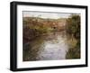 Farmhouses on the Banks of a Stream-Fritz Thaulow-Framed Giclee Print