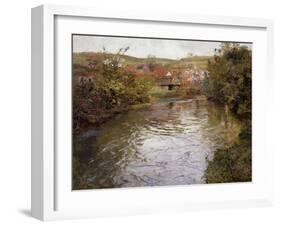 Farmhouses on the Banks of a Stream-Fritz Thaulow-Framed Giclee Print