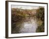 Farmhouses on the Banks of a Stream-Fritz Thaulow-Framed Giclee Print