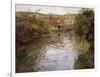 Farmhouses on the Banks of a Stream-Fritz Thaulow-Framed Giclee Print