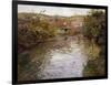 Farmhouses on the Banks of a Stream-Fritz Thaulow-Framed Giclee Print