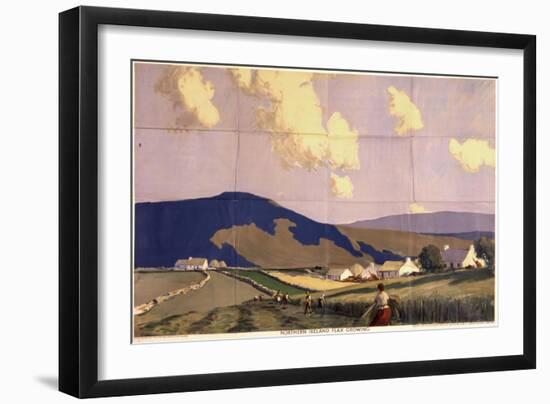 Farming and Gathering Flax in Northern Ireland-null-Framed Art Print