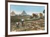 Farming by the Nile, Pyramids, Egypt-null-Framed Art Print