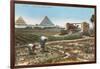 Farming by the Nile, Pyramids, Egypt-null-Framed Art Print