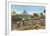 Farming by the Nile, Pyramids, Egypt-null-Framed Art Print