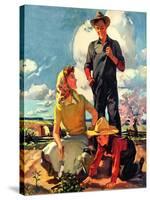 "Farming Family,"April 1, 1943-George Rapp-Stretched Canvas