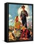 "Farming Family,"April 1, 1943-George Rapp-Framed Stretched Canvas