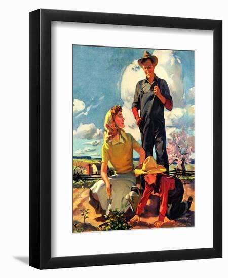 "Farming Family,"April 1, 1943-George Rapp-Framed Premium Giclee Print