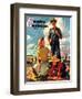 "Farming Family," Country Gentleman Cover, April 1, 1943-George Rapp-Framed Giclee Print