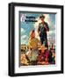 "Farming Family," Country Gentleman Cover, April 1, 1943-George Rapp-Framed Giclee Print